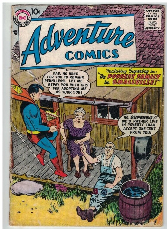 ADVENTURE #244 FR-G (DC Jan 1958)  Poorest Family in Smallville