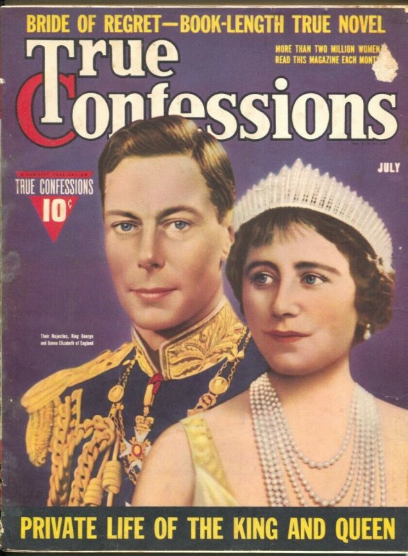 True Confessions 7/1939-Zoe Mozert cover-England's King George & Queen Elizab...