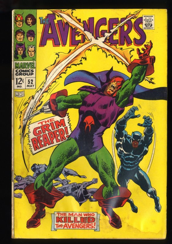 Avengers #52 VG 4.0 1st Appearance Grim Reaper!