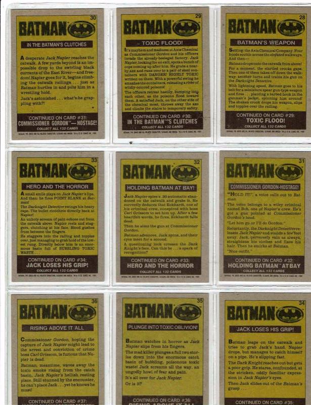 Mix Of 41 Batman Trading Cards/ Stickers Joker Jack Nicholson & Keaton 1989 J146