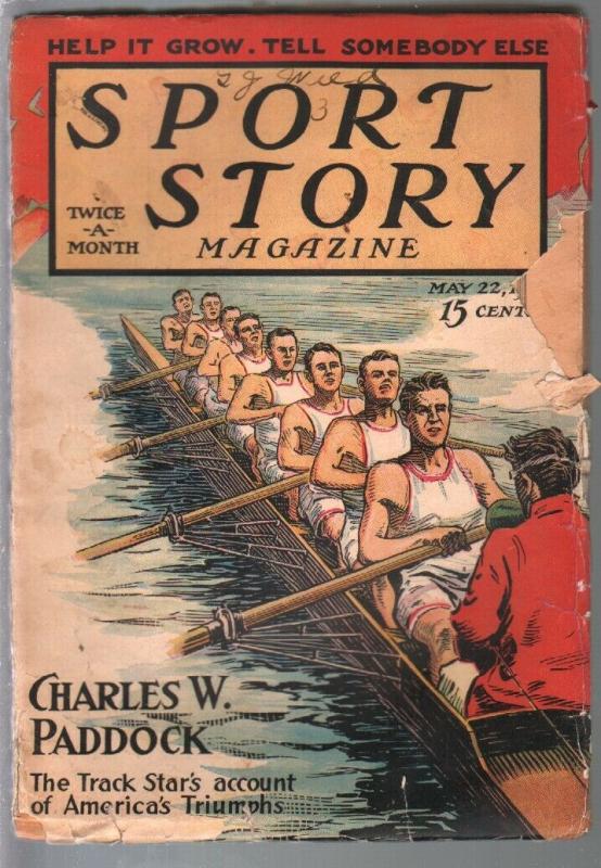 Sport Story 5/22/1925-F A Carter cover-boxing-baseball-Raoul Whitfield-G