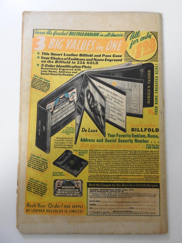 Jungle Comics #54 (1944) GD+ Condition centerfold detached