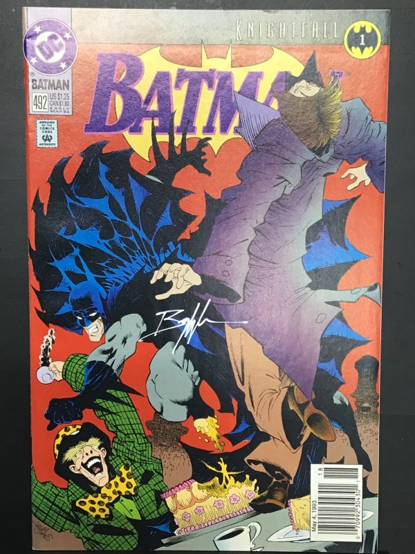 Batman #492 Newsstand Edition (1993) Signed by Norm Breyfogle (JH)