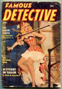Famous Detective Stories Pulp April 1955- Absent Corpse G/VG