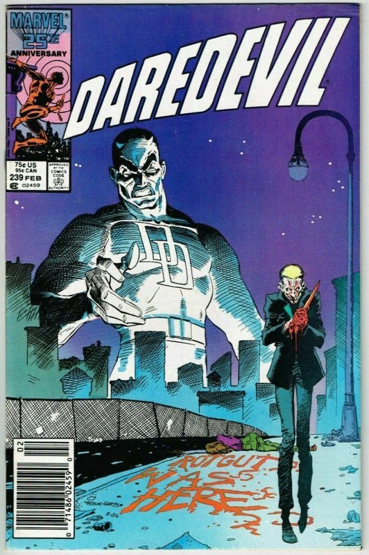 Daredevil #239 (1964) - 7.5 VF- *Cool Art Adams Cover* Newsstand