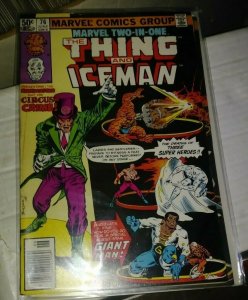 MARVEL TWO IN ONE # 76-THE THING  ICEMAN + RINGMASTER CIRCUS OFCRIME GIANT-MAN