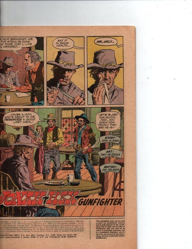 Weird Western Tales #12 - 3rd app Jonah Hex - Joe Kubert - 1972 - VG