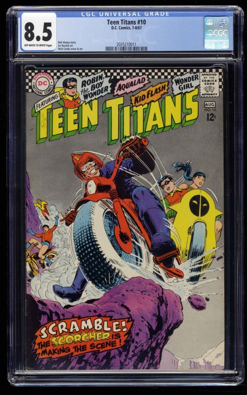 Teen Titans #10 CGC VF+ 8.5 Off White to White