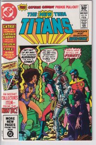 NEW TEEN TITANS #16 (Feb 1982) NM- 9.2 white! Nice copy. Captain Carrot insert!