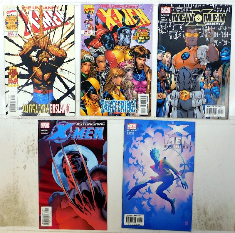 X-Men Lot 5 #371, 372, New 10, Astonishing 8, Unlimited 49 1999 Marvel Comics