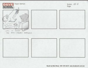 2004 LEGO BATMAN Storyboard Art by Mark Simon VF 8.0 Joker Ladder & Goon 18-11
