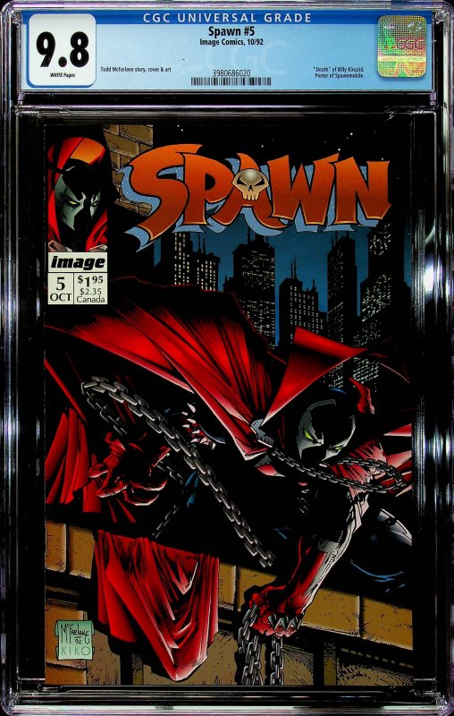 Spawn #5 Newsstand Edition (1992) - CGC 9.8 Cert#3980686020