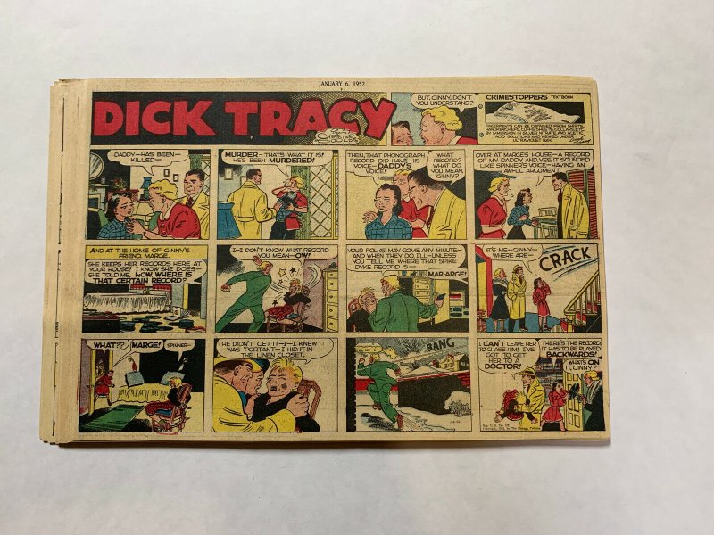 Dick Tracy Newspaper Comics Sundays 1952 Complete Year 52 Total Great Shape!