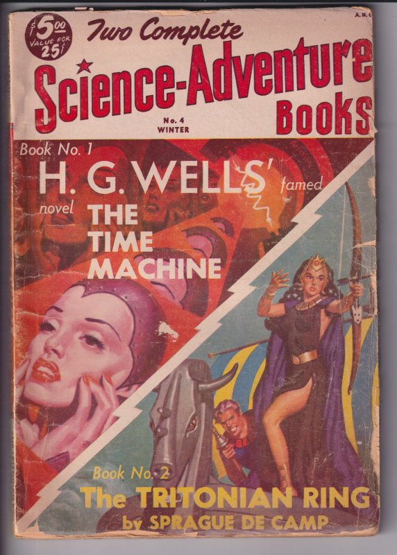 TWO COMPLETE SCIENCE-ADVENTURE BOOKS V1#4 (Win 51) FaGD cover, supple VG pages