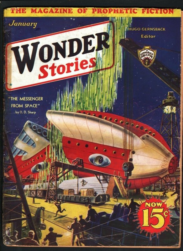 WONDER STORIES 1933 JAN-SCI FI PULP-AMAZING COVER G