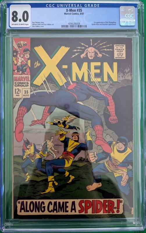 X-Men #35 CGC 8.0 - 1st Changeling Spiderman/Banshee Appearance Marvel ...