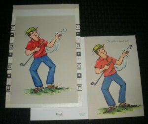 BIRTHDAY Golf Golfer Don't Loose Your Drive 6.25x9.5 Greeting Card Art #8939