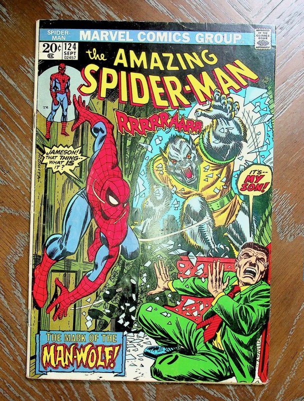 The Amazing Spider-Man #124 5.0 Very Good/Fine 1st app. Man-Wolf