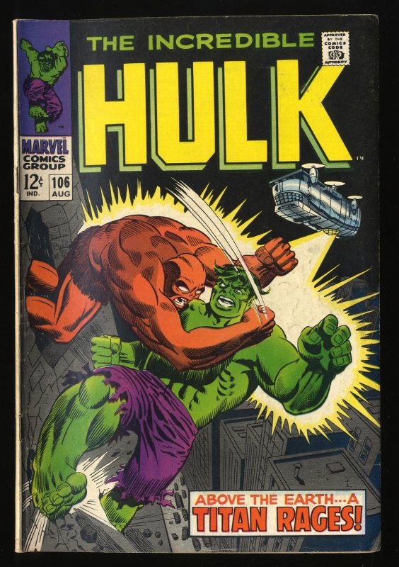 Incredible Hulk (1968) #106 FN- 5.5 Marvel Comics