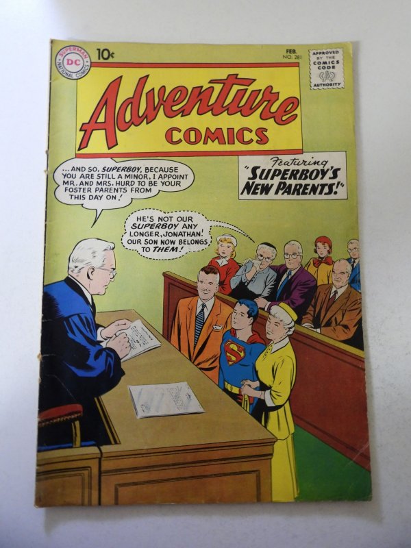 Adventure Comics #281 (1961) VG+ Condition centerfold detached at 1 staple