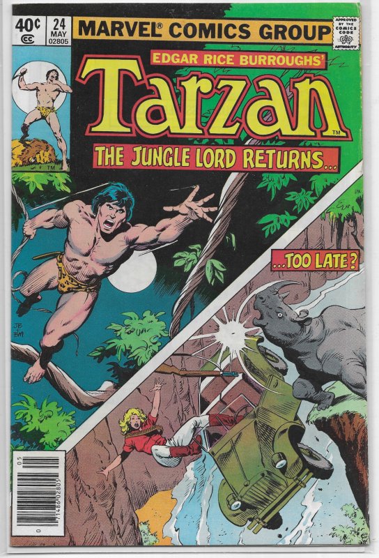 Tarzan   (Marvel)   #24 VG Sal Buscema, John Buscema cover