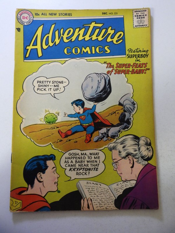 Adventure Comics #231 (1956) VG+ Condition cover detached at 1 staple