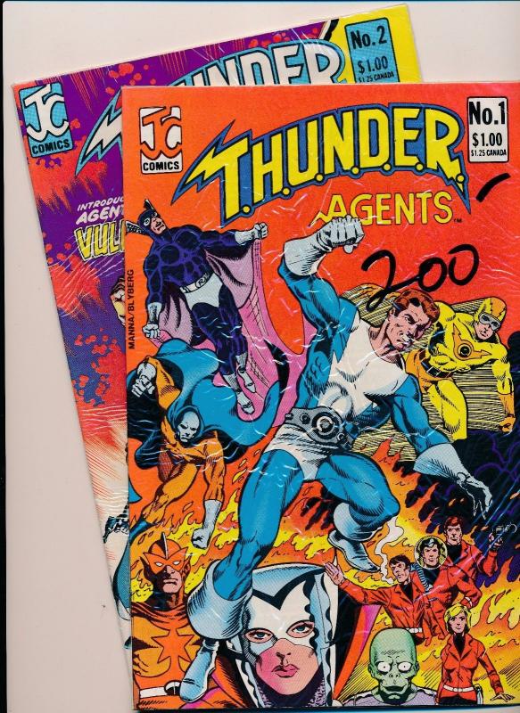 JC Comics SET OF 2-T.H.U.N.D.E.R. Agents #1-2 VERY FINE+ (SRU658)