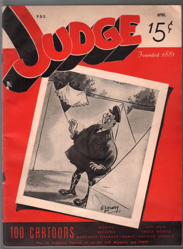 Judge 4/1941-jokes and cartoons-pre WWII issue-VG