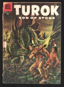 Turok Son of Stone #7 1957-Dell- Indians & dinosaurs-Alberto Giolitti art-Cov...