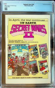 Fantastic Four #278 Direct Edition (1985) - CGC 7.0 - Cert#4518178002