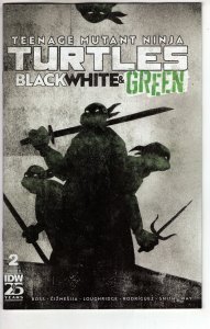 TMNT BLACK WHITE & GREEN #2 CVR B LOVE