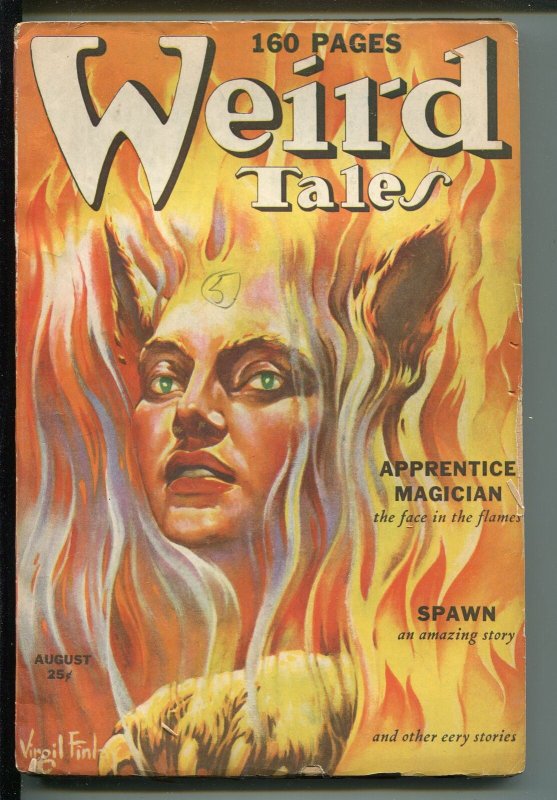 WEIRD TALES 08/1939-FINLAY COVER-ROBERT BLOCH-ROBERT E HOWARD-SPAWN-vg