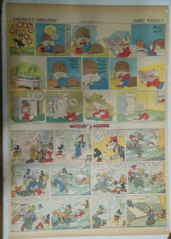 Mickey Mouse & Donald Duck Sunday Page by Walt Disney 1/14/1940