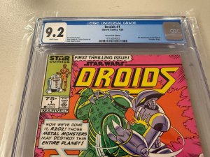 Droids # 1 CGC Graded 9.2 Marvel Star Comic Book Star Wars Newsstand R2D2 JH34