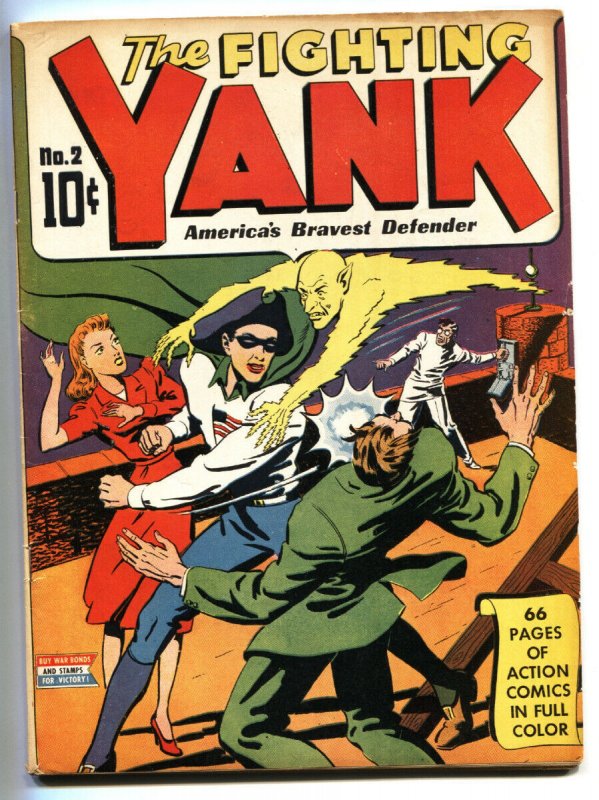 Fighting Yank #2 Nedor-WWII era issue-Hitler-Lightning Man-Lightning Girl-FN+