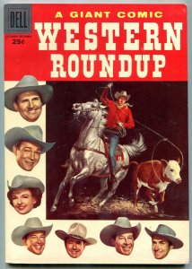 WESTERN ROUNDUP #16 1954-DELL GIANT-ROY ROGERS DALE EVAN VF