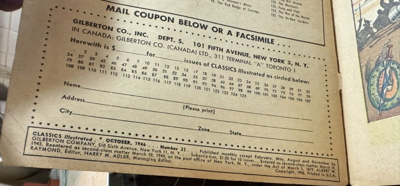 Classics Illustrated #31 (1946)