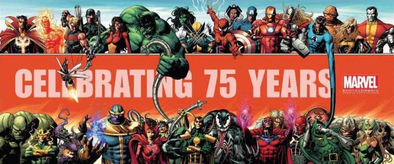 Marvel 75th Anniversary Oversized Panoramic Poster by Deodato 60 x 25 - New!