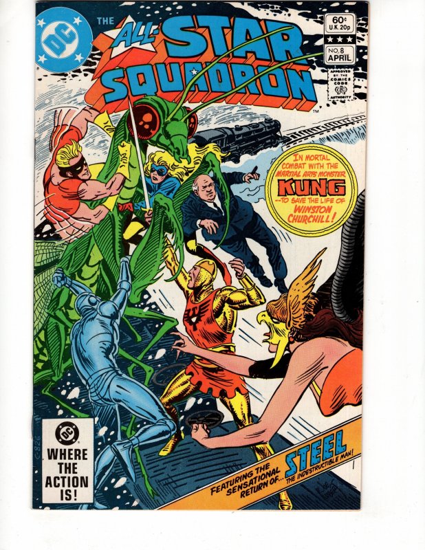 All-Star Squadron #8 SHINING KNIGHT! HAWKGIRL Joe Kubert Cover