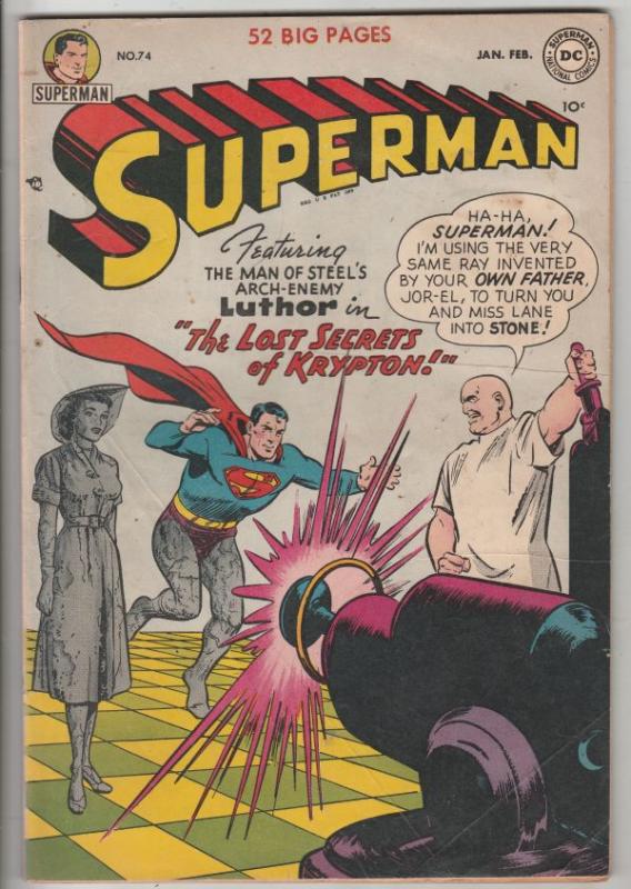 Superman #74 (Mar-52) VG- Affordable-Grade Superman, Jimmy Olsen, Lois Lane,P...