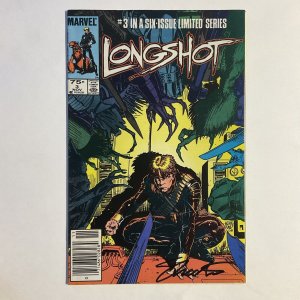 Longshot 3 1985 Signed by Shim Shooter Newsstand Marvel FN fine 6.0