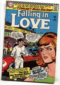 FALLING IN LOVE #82--1966--DC--ROMANCE--RACE CAR--COMIC BOOK