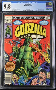 GODZILLA #1 CGC 9.8-1977-MARVEL-1ST ISSUE-comic book-4391768001