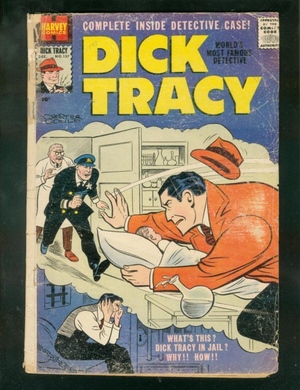 DICK TRACY #137 '59-CHESTER GOULD-HARVEY COMICS-IN JAIL P/FR