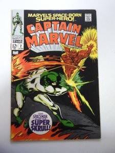 Captain Marvel #2 (1968) GD Condition close to 2 spine split