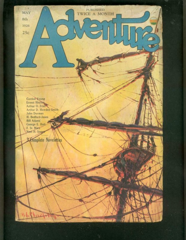 ADVENTURE PULP-5/8/1926-SHIP CV-GORDON YOUNG-BAUMHOFER! VG+