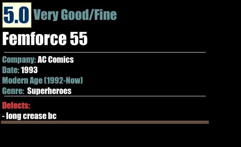 Femforce 55 (1993) VG/FN 5.0 GGA Age AC Comics