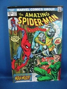 AMAZING SPIDERMAN 124 VF+  MARVEL 1973 FIRST MAN WOLF