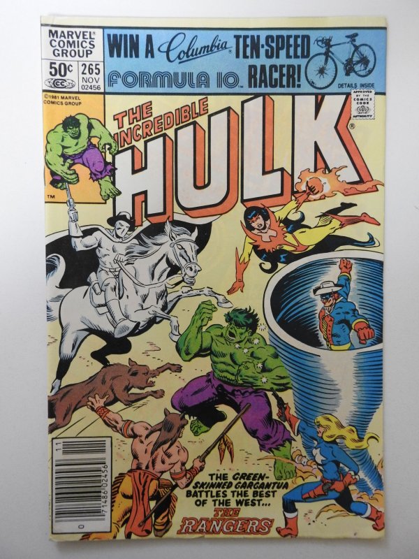 The Incredible Hulk #265 (1981) VG Condition moisture stain
