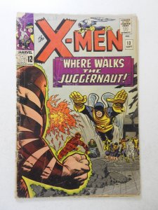 The X-Men #13 (1965) GD Condition cover detached top staple, moisture stains